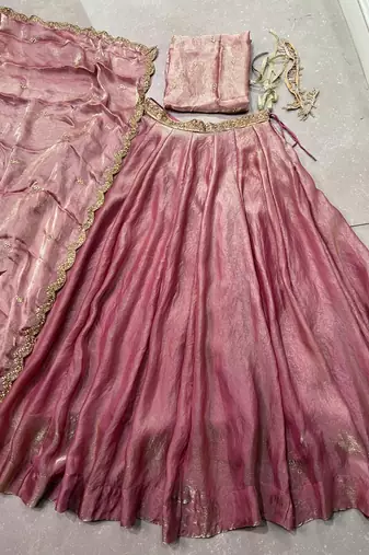  Ready Fendi Fabric Sequins Embroidered Lehenga Choli