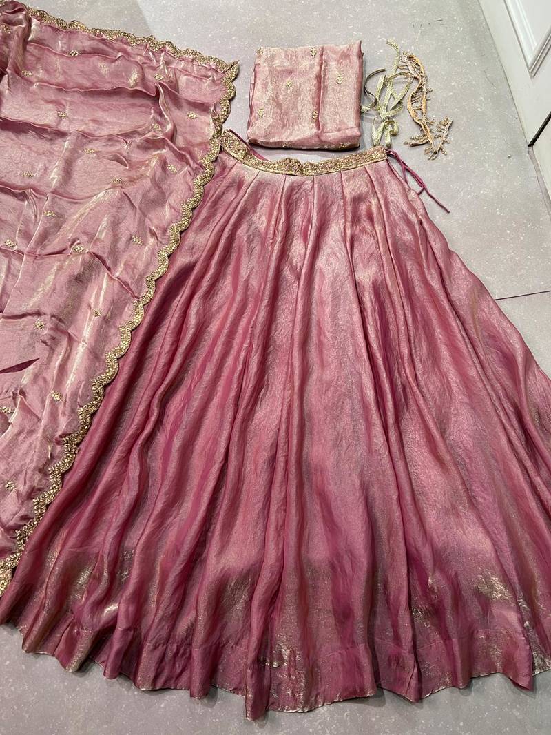  Ready Fendi Fabric Sequins Embroidered Lehenga Choli