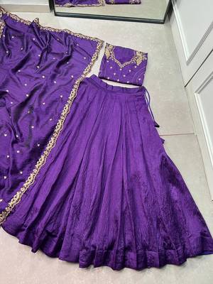 Silk bridesmaids Lehenga Choli with Sequins & Zari Thread Work 5