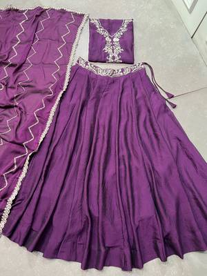 Women Rangoli silk blend blend Embellished Lehenga Choli with Sequins & Thread  6