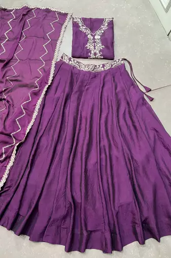 Women Rangoli silk blend Embellished Lehenga Choli with Sequins & Thread 