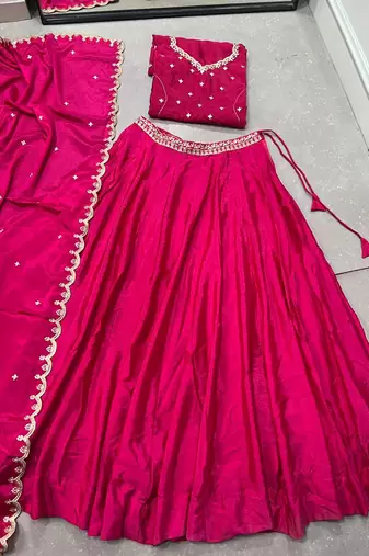 Royal Chinon Embroidered Lehenga with Sequins Detailing