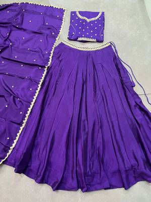 Royal Chinon Embroidered Lehenga with Sequins Detailing 5