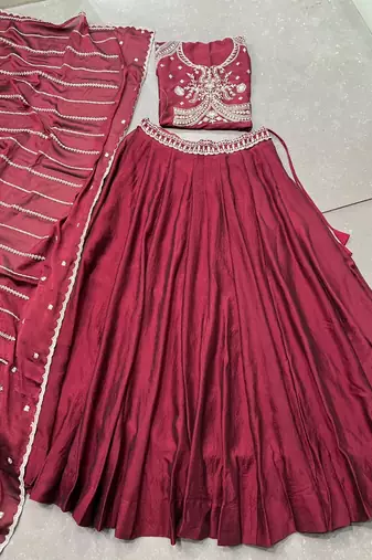 Women Rangoli silk blend Embellished Lehenga Choli with Sequins & Thread 