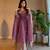 Women's lavender zari sequence embroidery work anarkali gown with dupatta