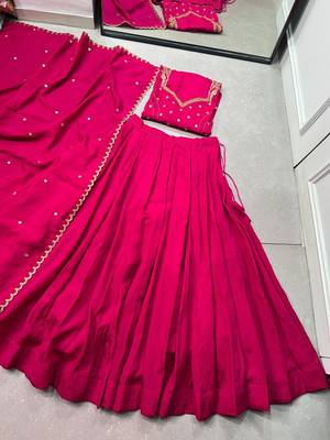 Silk bridesmaids Lehenga Choli with Sequins & Zari Thread Work 5