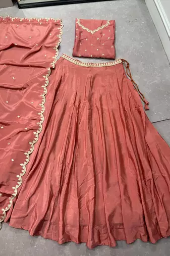 Royal Chinon Embroidered Lehenga with Sequins Detailing