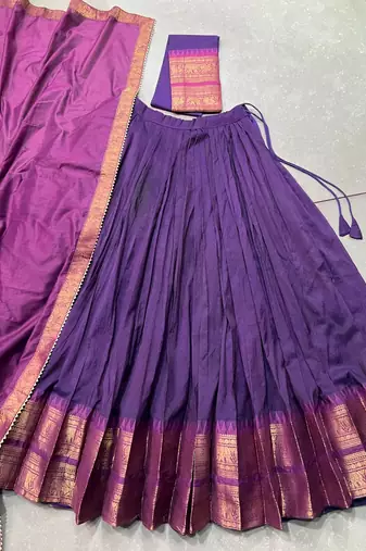 Pure Chanderi Zari Weaving Lehenga Choli with Dupatta