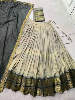  Chanderi Zari Weaving Lehenga Choli with Dupatta 5