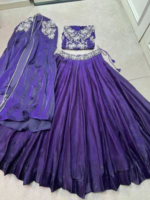 Designer Fendi silk blend blend Indo-Western with Intricate Thread Embroidery 6