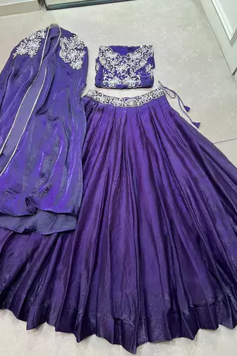 Designer Fendi silk blend Indo-Western with Intricate Thread Embroidery