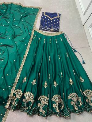 Rangoli silk blend Lehenga Choli with Sequins & Thread Embroidery 5