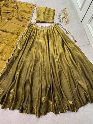  Ready Fendi Fabric Sequins Embroidered Lehenga Choli 6