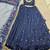 blue thread work vichitra silk blend lehenga with dupatta