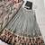 black printed tussar  silk pleated lehenga choli