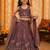 Kid's mauve embroidered barabari silk lehenga choli with bits work and tawil net dupatta for wedding