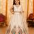 White embroidered girls lehenga choli set in art silk with tawil net dupatta for wedding