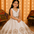 Off white embroidered girls lehenga choli set in fandy silk with khatli beads work for wedding