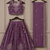 Kid's embroidered lehenga choli set in chocolate silk with beads work for wedding