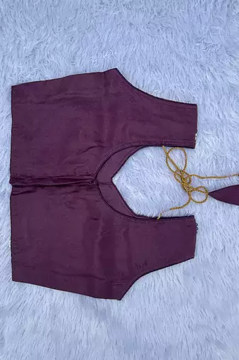 Kid's embroidered lehenga choli set in chocolate silk with beads work for wedding