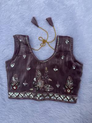 Kid's mauve embroidered barabari silk lehenga choli with bits work and tawil net dupatta for wedding 4