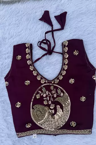 Kid's embroidered girls satin silk lehenga choli set with khatli beads work for wedding