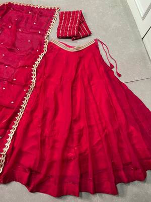 Fendi Silk Sequins & Threadwork Embroidered Lehenga Choli 5