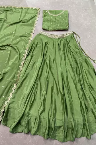 Royal Chinon Embroidered Lehenga with Sequins Detailing