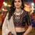 BLACK COLOR ROMAN SILK READYMADE NAVRATRI LEHENGA CHOLI L SIZE