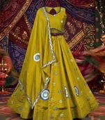 LEMON ROMAN silk blend READYMADE NAVRATRI LEHENGA CHOLI