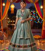 SKY ROMAN silk blend READYMADE NAVRATRI LEHENGA CHOLI