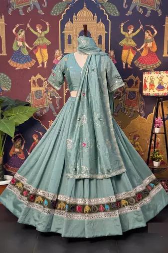SKY ROMAN silk blend READYMADE NAVRATRI LEHENGA CHOLI