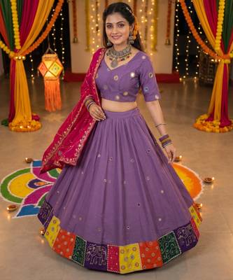 PURPLE ROMAN silk blend READYMADE NAVRATRI LEHENGA CHOLI 2