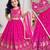 Kids pink color lehenga choli with Dupatta embroidery work