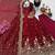 Maroon fendy silk embroidered stitched kurta set