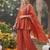 women's vichita silk embroidered anarkali kurta with palazzo and dupatta set