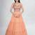 Peach lehenga with sphagetti blouse