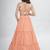 Peach lehenga with sphagetti blouse