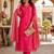 women's shimmer silk blend embroidered kurta pant dupatta set