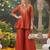 women's vichita silk embroidered anarkali kurta with palazzo and dupatta set