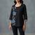 Elegant black floral embroidered short kurti