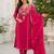 women's chanderi silk embroidered straight kurta set with dupatta