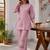 women's dusty rose shimmer satin embroidered co-ord set