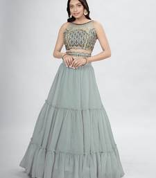 Grey Lehenga Choli with Dupatta and Belt