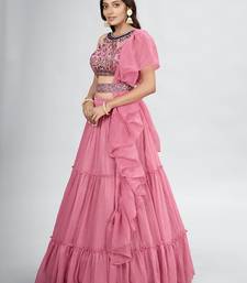 Pink Lehenga Choli with Dupatta and Belt