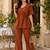  women's pink solid short sleeve top with elastic waist trousers co-ord
