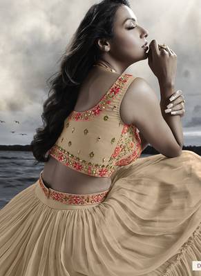 Beige Embroidered Lehenga Choli with dupatta 2