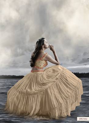 Beige Embroidered Lehenga Choli with dupatta 3