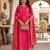 women's shimmer silk blend embroidered kurta pant dupatta set