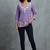 Elegant lavender floral embroidered short kurti